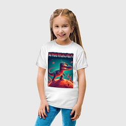 Футболка хлопковая детская Bendersaurus - meme, цвет: белый — фото 2