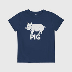 Футболка хлопковая детская Городская Свинья, цвет: тёмно-синий