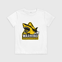 Детская футболка Предупреждающий знак - опасно акулы