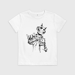 Футболка хлопковая детская Человек смайл, цвет: белый