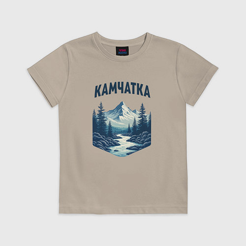 Детская футболка Природа Камчатки / Миндальный – фото 1