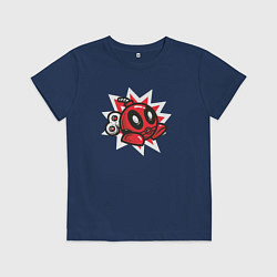 Футболка хлопковая детская Deadpool bomb, цвет: тёмно-синий