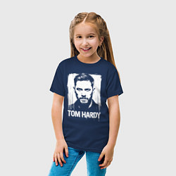 Футболка хлопковая детская Том Харди в краске экспрессия, цвет: тёмно-синий — фото 2
