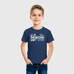 Футболка хлопковая детская Москва в цветах, цвет: тёмно-синий — фото 2