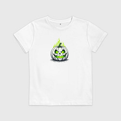 Футболка хлопковая детская Halloween pumplin, цвет: белый