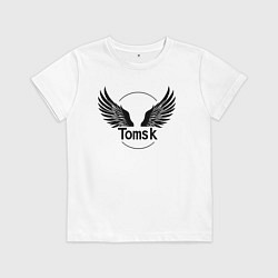 Футболка хлопковая детская Крылья Томска, цвет: белый