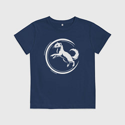Футболка хлопковая детская Геральдическая куница Уфа, цвет: тёмно-синий