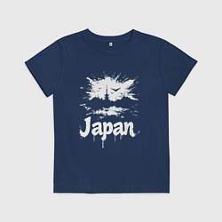 Футболка хлопковая детская Япония в граффити-стиле, цвет: тёмно-синий