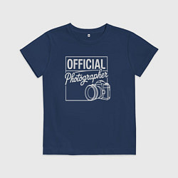 Футболка хлопковая детская Официальный фотограф, цвет: тёмно-синий