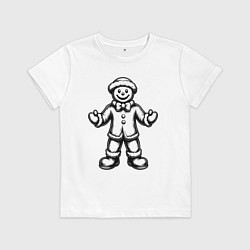 Футболка хлопковая детская Пряничный джентльмен, цвет: белый