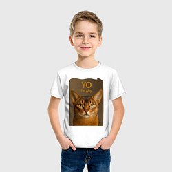 Футболка хлопковая детская Im an Abyssinian, цвет: белый — фото 2