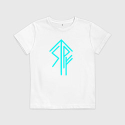 Футболка хлопковая детская Став рун на удачу и силу, цвет: белый