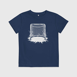 Футболка хлопковая детская Хоккейная рамка, цвет: тёмно-синий