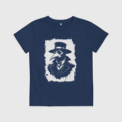 Футболка хлопковая детская Чумной доктор в шляпе, цвет: тёмно-синий