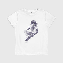 Футболка хлопковая детская Данганронпа V3 - Кокичи Ома, цвет: белый