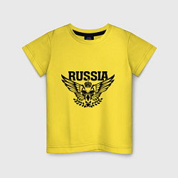 Футболка хлопковая детская Russia: Empire Eagle, цвет: желтый