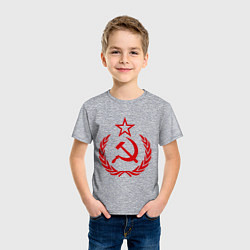 Футболка хлопковая детская СССР герб, цвет: меланж — фото 2