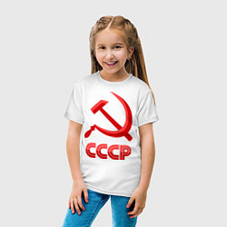 Футболка хлопковая детская СССР Логотип, цвет: белый — фото 2