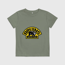 Футболка хлопковая детская HC Boston Bruins Label, цвет: авокадо