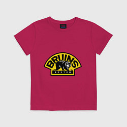 Футболка хлопковая детская HC Boston Bruins Label, цвет: маджента