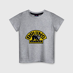 Футболка хлопковая детская HC Boston Bruins Label, цвет: меланж