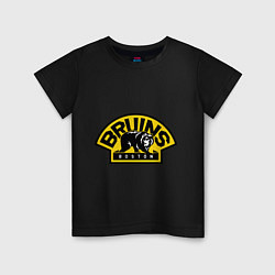 Футболка хлопковая детская HC Boston Bruins Label, цвет: черный