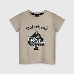 Футболка хлопковая детская Motorhead: Ace of spades, цвет: миндальный