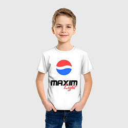 Футболка хлопковая детская Максим Лайт, цвет: белый — фото 2