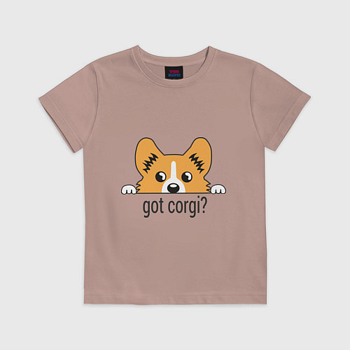 Детская футболка Got Corgi / Пыльно-розовый – фото 1