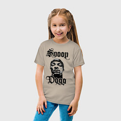 Футболка хлопковая детская Snoop Dogg Face, цвет: миндальный — фото 2