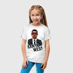 Футболка хлопковая детская Kanye West, цвет: белый — фото 2