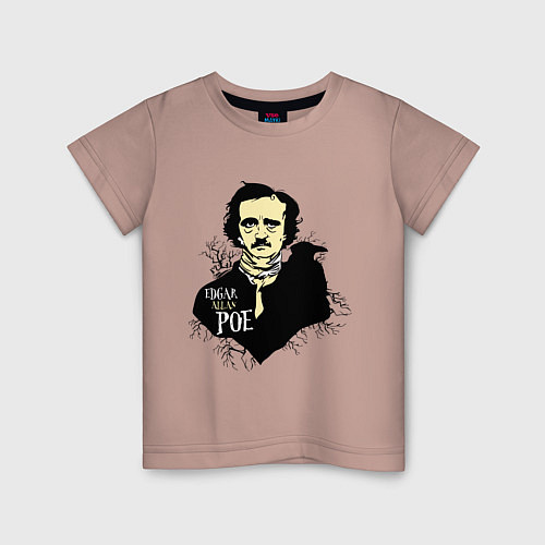 Детская футболка Эдгар По / Пыльно-розовый – фото 1