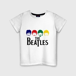 Футболка хлопковая детская The Beatles Heads, цвет: белый