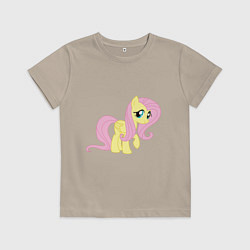 Футболка хлопковая детская Пони пегас Флаттершай, цвет: миндальный