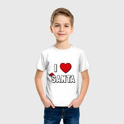 Футболка хлопковая детская I love santa, цвет: белый — фото 2