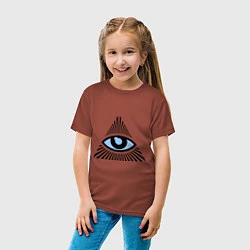 Футболка хлопковая детская Всевидящее око (глаз в треугольнике), цвет: кирпичный — фото 2