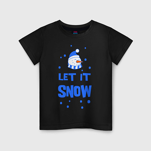 Детская футболка Снеговик Let it snow / Черный – фото 1