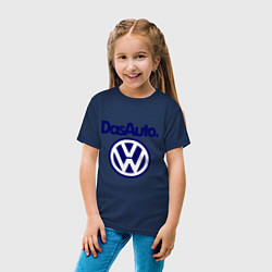 Футболка хлопковая детская Volkswagen Das Auto, цвет: тёмно-синий — фото 2