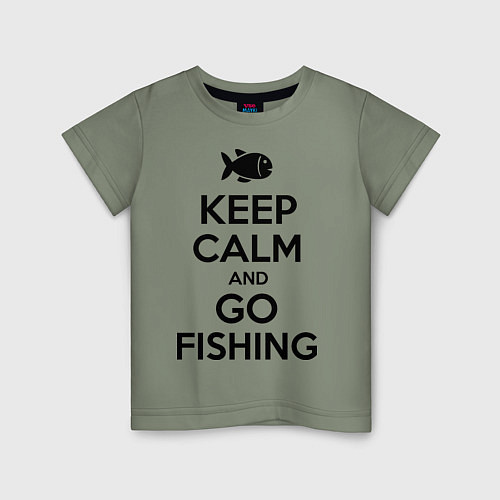 Детская футболка Keep Calm & Go fishing / Авокадо – фото 1