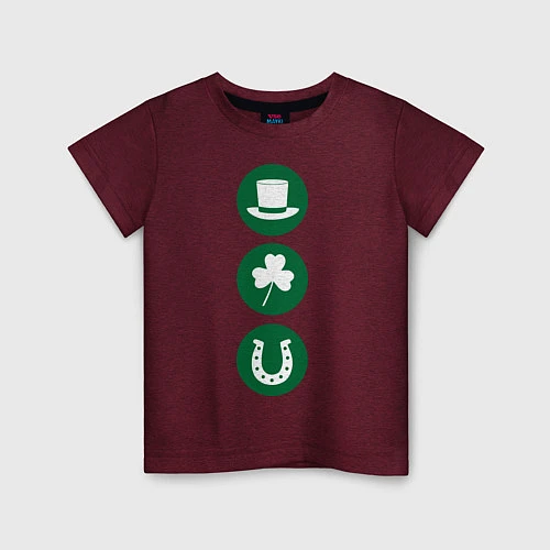 Детская футболка День святого Патрика / Меланж-бордовый – фото 1
