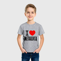 Футболка хлопковая детская I love Metallica, цвет: меланж — фото 2