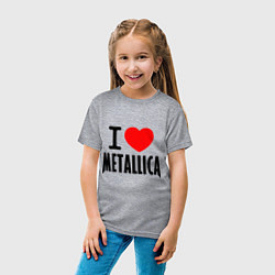 Футболка хлопковая детская I love Metallica, цвет: меланж — фото 2