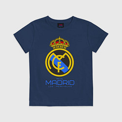 Футболка хлопковая детская Real Madrid, цвет: тёмно-синий