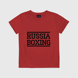 Футболка хлопковая детская Russia boxing, цвет: красный