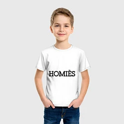 Футболка хлопковая детская Homies, цвет: белый — фото 2