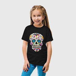 Футболка хлопковая детская Skull decorated, цвет: черный — фото 2