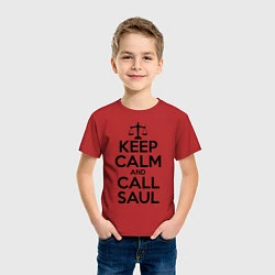 Футболка хлопковая детская Keep Calm & Call Saul, цвет: красный — фото 2