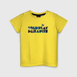 Футболка хлопковая детская Coldplay Paradise, цвет: желтый