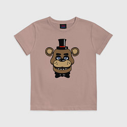 Футболка хлопковая детская Freddy FNAF, цвет: пыльно-розовый