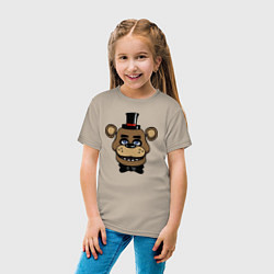 Футболка хлопковая детская Freddy FNAF, цвет: миндальный — фото 2